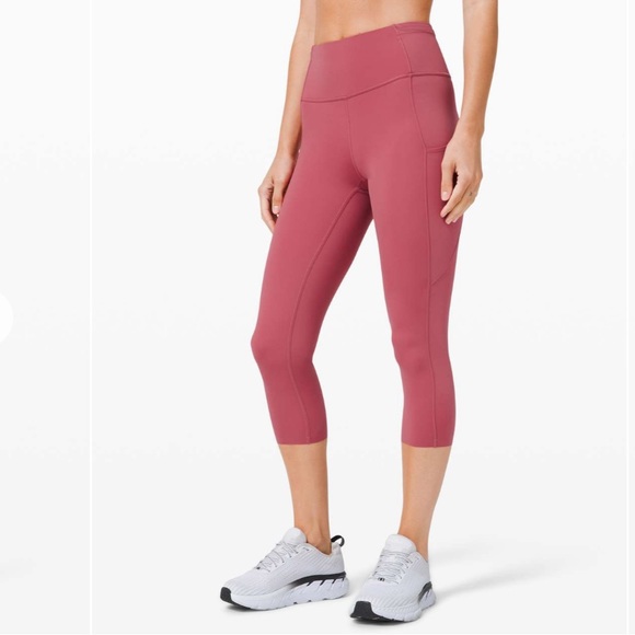 LULULEMON  · FAST & FREE CROP 19" CHERRY TINT LEGGINGS - SIZE 4 - Picture 1 of 5